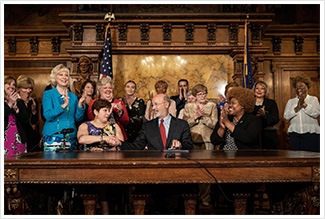 Senator Tartaglione and Gov. Wolf