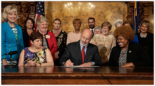 Senator Tartaglione and Gov. Wolf