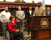 Senator Tartaglione, her General Assembly colleagues, and recovery advocates gathered at Philadelphia City Hall to advocate for the state’s continued support of drug-free recovery programs among a full range of recovery models.