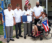 Senator Tartaglione joined members of the Latin American Legion Post 840 and State Representative Angel Cruz to celebrate National Hispanic Heritage Month with a ceremonial raising of the Puerto Rican flag over Antonia Pantoja Charter School.