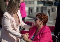 October 3, 2023: Senator Christine Tartaglione joins the PA Breast Cancer Coalition as they kickoff Breast Cancer Awareness Month by turning the State Capitol East Wing Fountain pink. The PA Breast Cancer Coalition celebrating its 30th anniversary this year.