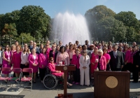 October 3, 2023: Senator Christine Tartaglione joins the PA Breast Cancer Coalition as they kickoff Breast Cancer Awareness Month by turning the State Capitol East Wing Fountain pink. The PA Breast Cancer Coalition celebrating its 30th anniversary this year.