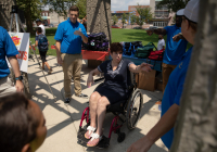 August 8, 2019 – State Sen. Christine Tartaglione’s Community Picnic was a huge hit with the children and their families who gathered at Fairhill Square Park today to delight in free music, hot dogs, soft pretzels, water ice, face painting, and the senator’s popular back-to-school backpack giveaway. Hundreds of youths walked away wearing new school bags on their shoulders and smiles on their faces.