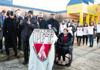 January 8, 2020: Senate Democrats stood at sunrise today with House colleagues, parents, teachers and city officials outside Carnell Elementary School to decry the continued contamination of Philadelphia schools and demand at least $170 million from the state’s Rainy Day Fund to remediate toxic schools. Carnell has been closed since mid-December due to asbestos contamination.