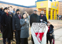 January 8, 2020: Senate Democrats stood at sunrise today with House colleagues, parents, teachers and city officials outside Carnell Elementary School to decry the continued contamination of Philadelphia schools and demand at least $170 million from the state’s Rainy Day Fund to remediate toxic schools. Carnell has been closed since mid-December due to asbestos contamination.