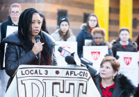 January 8, 2020: Senate Democrats stood at sunrise today with House colleagues, parents, teachers and city officials outside Carnell Elementary School to decry the continued contamination of Philadelphia schools and demand at least $170 million from the state’s Rainy Day Fund to remediate toxic schools. Carnell has been closed since mid-December due to asbestos contamination.