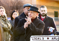 January 8, 2020: Senate Democrats stood at sunrise today with House colleagues, parents, teachers and city officials outside Carnell Elementary School to decry the continued contamination of Philadelphia schools and demand at least $170 million from the state’s Rainy Day Fund to remediate toxic schools. Carnell has been closed since mid-December due to asbestos contamination.