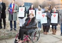 January 8, 2020: Senate Democrats stood at sunrise today with House colleagues, parents, teachers and city officials outside Carnell Elementary School to decry the continued contamination of Philadelphia schools and demand at least $170 million from the state’s Rainy Day Fund to remediate toxic schools. Carnell has been closed since mid-December due to asbestos contamination.