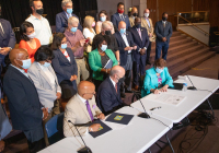 July 9, 2021: Hughes, Tartaglione Mark 15th Anniversary of Minimum Wage Bill with State’s Leaders