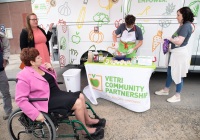 May 26, 2022: Sen. Tartaglione met with acclaimed chef Marc Vetri outside the Scanlon Hockey Rink in the Harrowgate section of Northeast Philadelphia today to deliver a $43,000 state commitment to Vetri Community Partnership for its Mobile Teaching Kitchen.