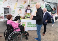 May 26, 2022: Sen. Tartaglione met with acclaimed chef Marc Vetri outside the Scanlon Hockey Rink in the Harrowgate section of Northeast Philadelphia today to deliver a $43,000 state commitment to Vetri Community Partnership for its Mobile Teaching Kitchen.