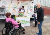 May 26, 2022: Sen. Tartaglione met with acclaimed chef Marc Vetri outside the Scanlon Hockey Rink in the Harrowgate section of Northeast Philadelphia today to deliver a $43,000 state commitment to Vetri Community Partnership for its Mobile Teaching Kitchen.