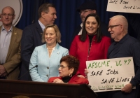 February 5, 2024: Senator Tartaglione joined hundreds of Pennsylvania union representatives and elected officials in a significant gathering to advocate for state-wide workplace safety standards. 