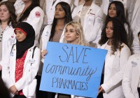 April 8, 2024: Joined by hundreds of pharmacy students and representatives of independent pharmacies, Sen. Tartaglione spoke at a rotunda rally in support of tighter regulations on insurance companies’ use of pharmacy benefit managers.  Tartaglione is a co-sponsor of Senate Bill 1000 which would improve oversight of PBM practices and prohibit certain activities such as patient steering.