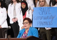 April 8, 2024: Joined by hundreds of pharmacy students and representatives of independent pharmacies, Sen. Tartaglione spoke at a rotunda rally in support of tighter regulations on insurance companies’ use of pharmacy benefit managers.  Tartaglione is a co-sponsor of Senate Bill 1000 which would improve oversight of PBM practices and prohibit certain activities such as patient steering.