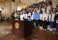 April 8, 2024: Joined by hundreds of pharmacy students and representatives of independent pharmacies, Sen. Tartaglione spoke at a rotunda rally in support of tighter regulations on insurance companies’ use of pharmacy benefit managers.  Tartaglione is a co-sponsor of Senate Bill 1000 which would improve oversight of PBM practices and prohibit certain activities such as patient steering.