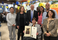 October 18, 2019:  Senator Tartaglione helped the Peter Bressi Northeast Senior Center celebrate its 35th anniversary in a big way on Friday as she announced that the center has been awarded a $100,000 grant from the state to grow its programming for seniors in the Frankford section of Philadelphia.  “This is for all the hard work that you do with such little money,” Senator Tartaglione told dozens of the center’s members during their anniversary lunch. “And you try to expand your services. So this is truly my pleasure.”