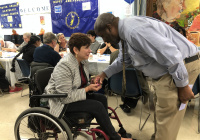 October 18, 2019:  Senator Tartaglione helped the Peter Bressi Northeast Senior Center celebrate its 35th anniversary in a big way on Friday as she announced that the center has been awarded a $100,000 grant from the state to grow its programming for seniors in the Frankford section of Philadelphia.  “This is for all the hard work that you do with such little money,” Senator Tartaglione told dozens of the center’s members during their anniversary lunch. “And you try to expand your services. So this is truly my pleasure.”