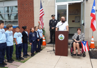 September 16, 2019: Senator Tartaglione attends Puerto Rican flag raising ceremony at Antonia Pantoja Charter School.