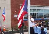 September 16, 2019: Senator Tartaglione attends Puerto Rican flag raising ceremony at Antonia Pantoja Charter School.