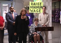 May 23, 2019 – As part of a statewide “RealJobs RealPay” Day of Action, Senator Tartaglione visited La Barberia in Suburban Station and highlighted the benefits of raising the minimum wage.