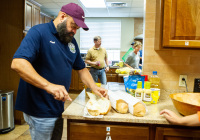 October 11, 2019:  State Senator Christine Tartaglione and state Representative Angel Cruz battled to a split decision in their cook-off at Ronald McDonald House in North Philadelphia.