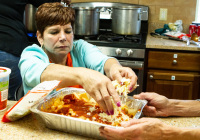 October 11, 2019:  State Senator Christine Tartaglione and state Representative Angel Cruz battled to a split decision in their cook-off at Ronald McDonald House in North Philadelphia.