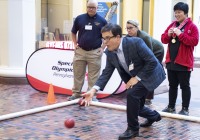 May 9, 2023: Sens. Costa and Tartaglione participated in the Special Olympics Unified Government Bocce Challenge tonight in the East Wing Rotunda. The annual event, which pulls together student athletes, Special Olympians and government officials as teammates, had been on hiatus since 2019.