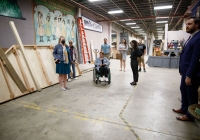 May 2, 2022: Senator Tartaglione Tours Walnut Street Theatre Scenery Shop.