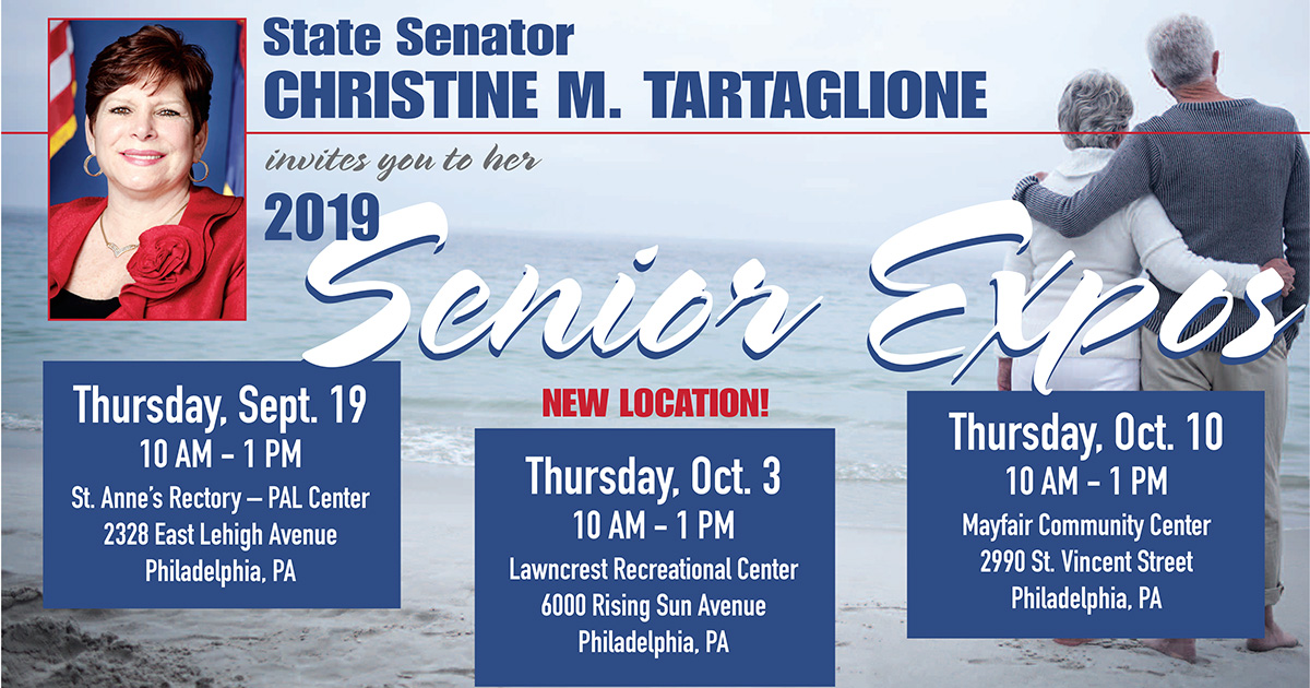 Senator Tartaglione Invites Older Philadelphians and Caregivers to Mayfair for her Final Senior Expo of 2019