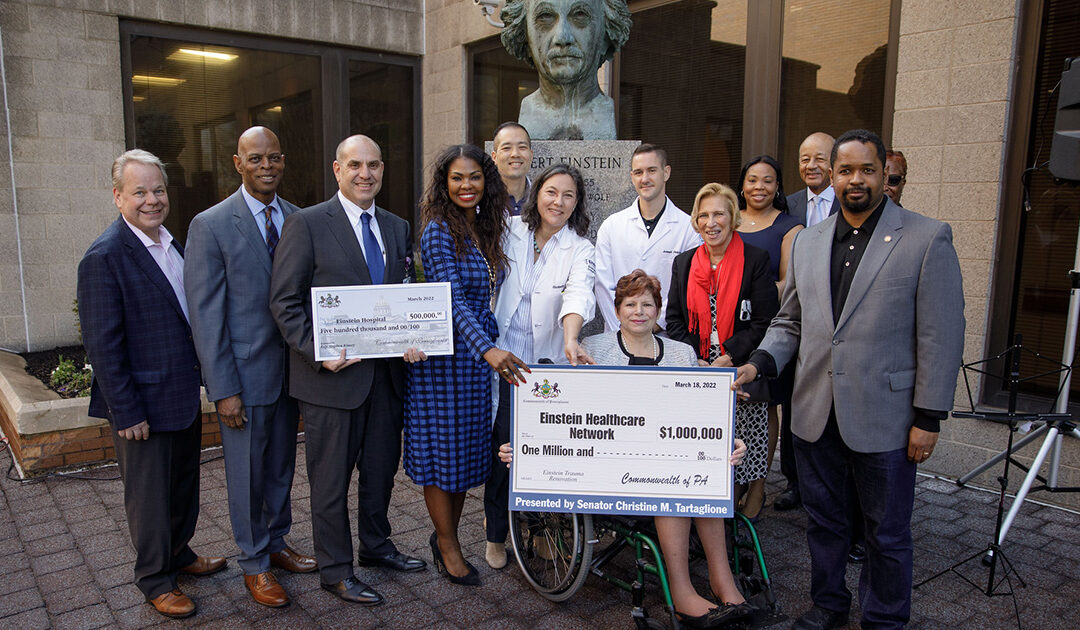 Sen. Tartaglione Presents $1 Million Mock Check to Leaders of Einstein Medical Center Philadelphia